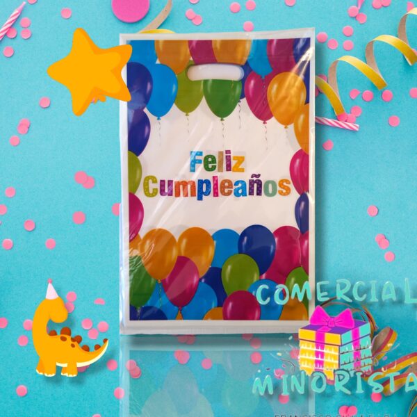 Bolsas para Piñata feliz cumpleaños pack 6 unidades