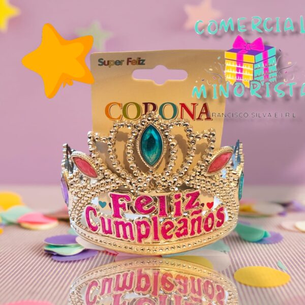 Cintillo o tiara corona 2 para princesa, cumpleaños y eventos