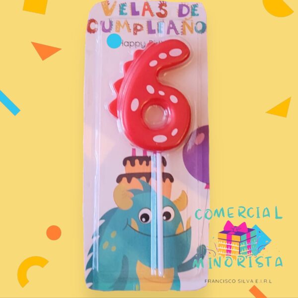 Velas de cumpleaños monster o moustro número 6